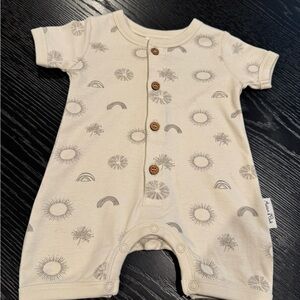 Cream Sun and Rainbow Print Kids One Piece
